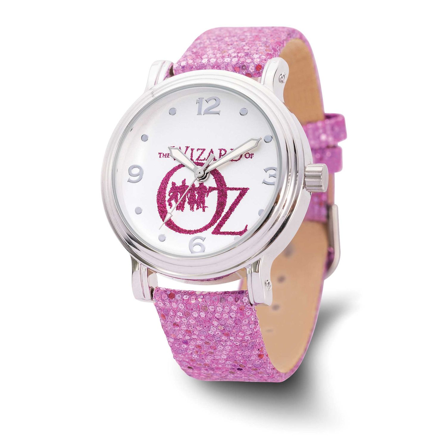 Warner Brothers Adult Size Wizard of Oz Pink Glitter Band Watch XWA6677