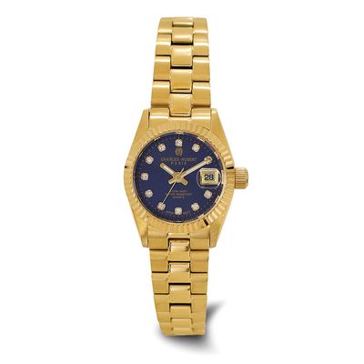 Charles-Hubert Yellow IP-plated Stainless Steel Quartz Blue Dial with Date Watch XWA6857
