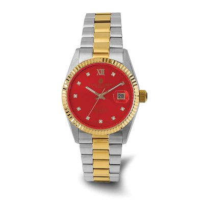 Charles-Hubert Two-Tone Yellow IP-plated Stainless Steel Quartz Red Dial with Dial Watch XWA6822