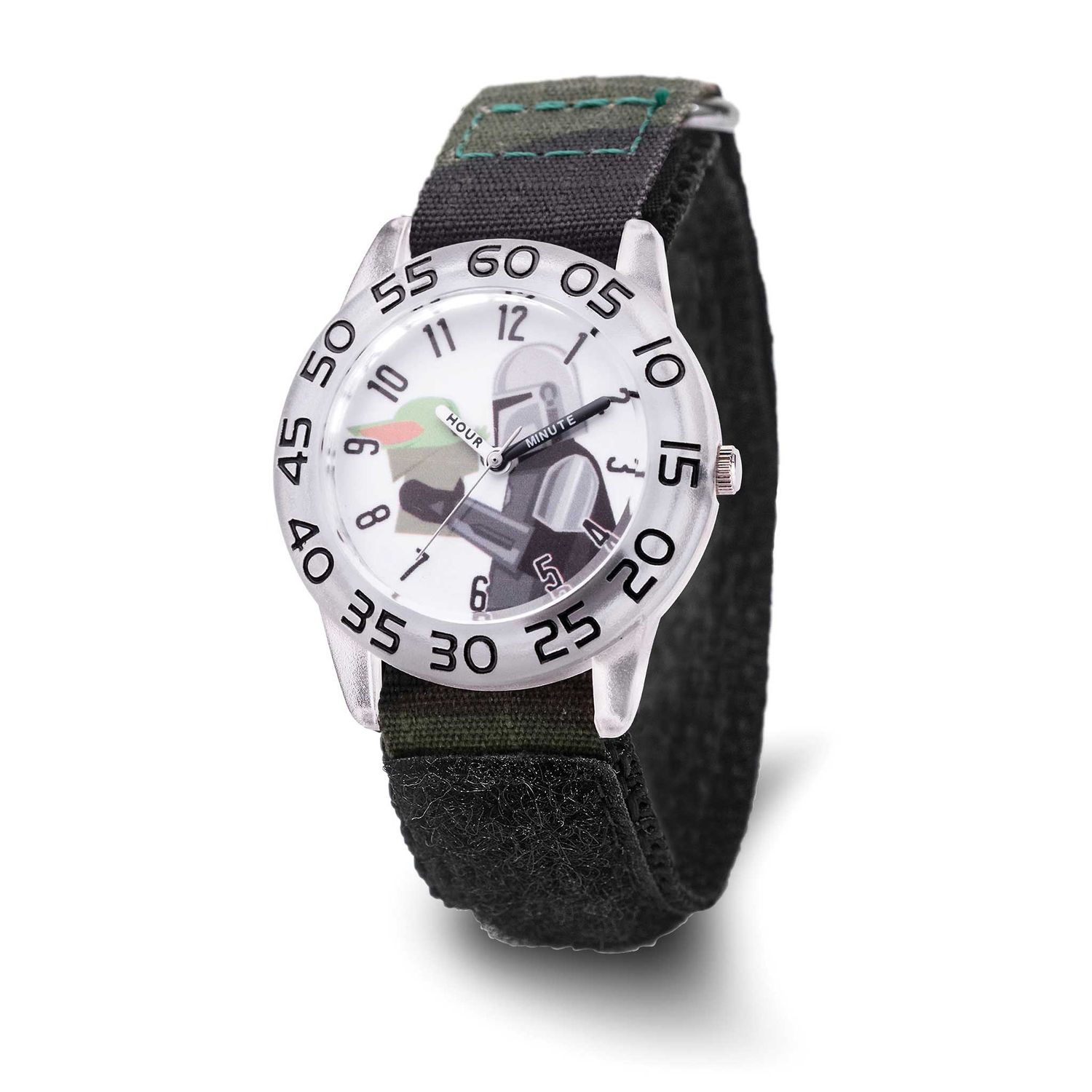 Star Wars The Mandalorian, The Child Kids Black Nylon Band Time Teacher Watch XWA6710