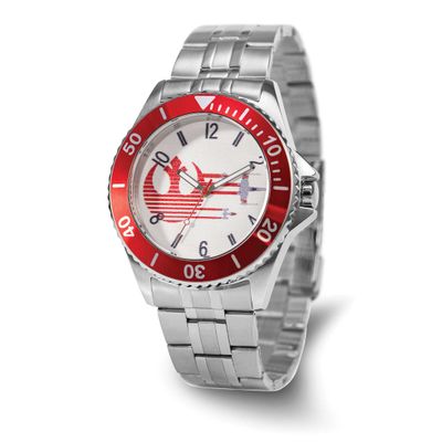 Star Wars Adult Size Rebel Alliance Logo Silver-tone Watch XWA6699