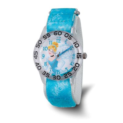 Disney Princess Cinderella Kids Velcro Band Time Teacher Watch XWA6761