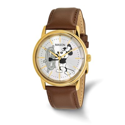 Mason Sales Steamboat Willie Brown Leather Band Watch XWA6658