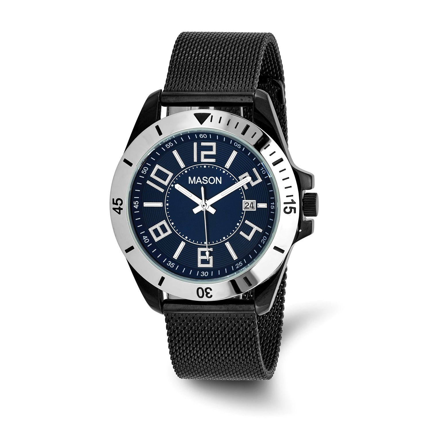 Mason Sales Stainless Steel Black IP-plated Mesh Band Watch XWA6635