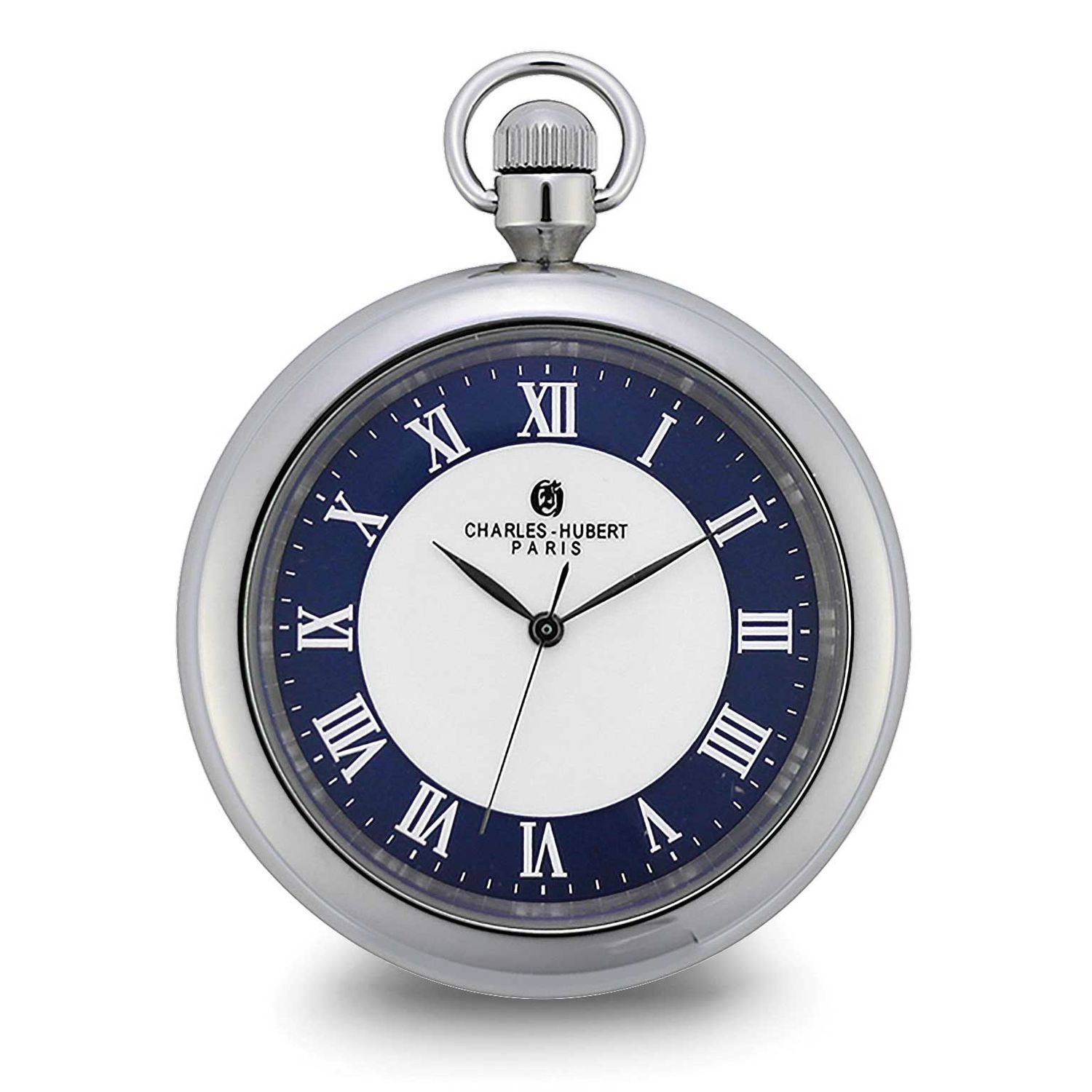 Charles-Hubert Stainless Steel Open Face Quartz Pocket Watch XWA6866