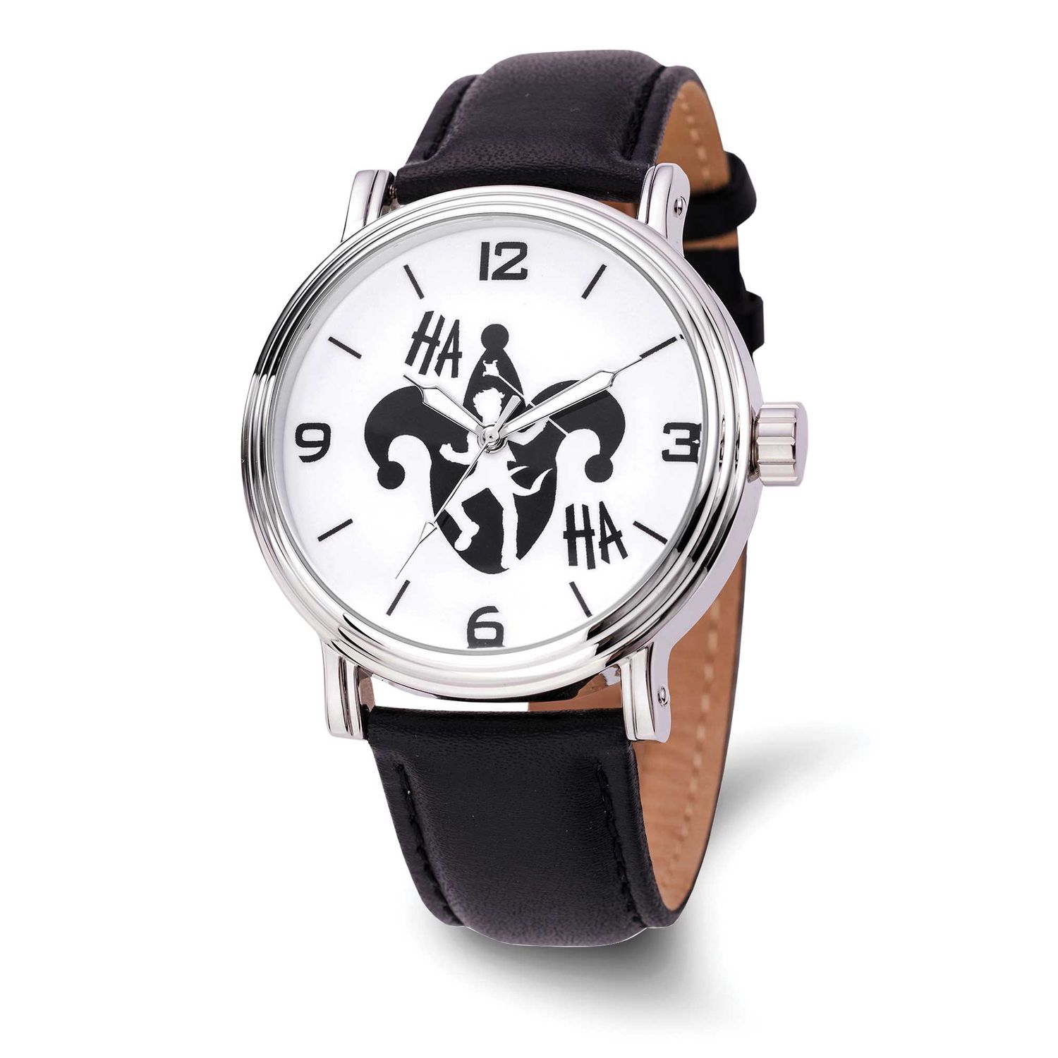Warner Brothers Adult Size Harley Quinn Black Leather Band Watch XWA6686