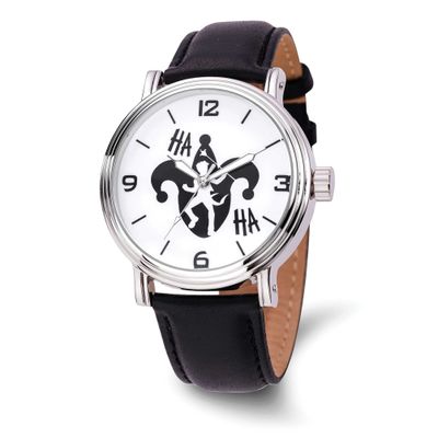 Warner Brothers Adult Size Harley Quinn Black Leather Band Watch XWA6686