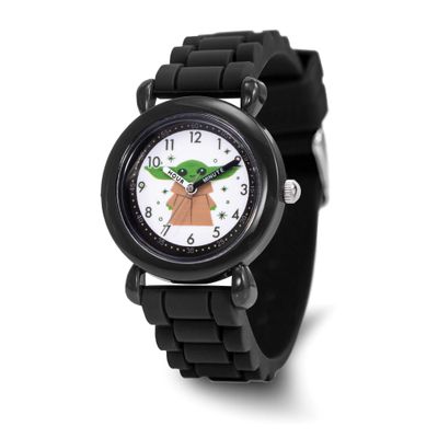Star Wars The Child Grogu Kids Black Silicone Band Watch XWA6701