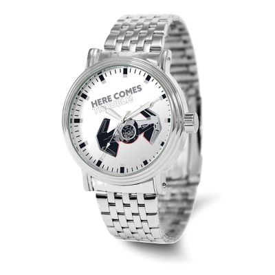 Start Wars Adult Size Darth Vader Tie Fighter Ship Silver-tone Watch XWA6715