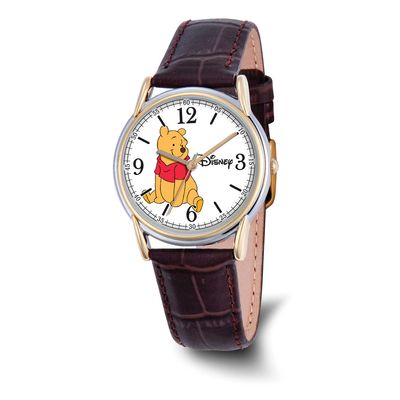 Disney Adult Size Brown Leather Strap Winnie the Pooh Watch XWA6724