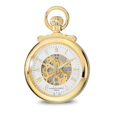 Charles-Hubert Gold-Plated Open Face Mechanical Pocket Watch XWA6873