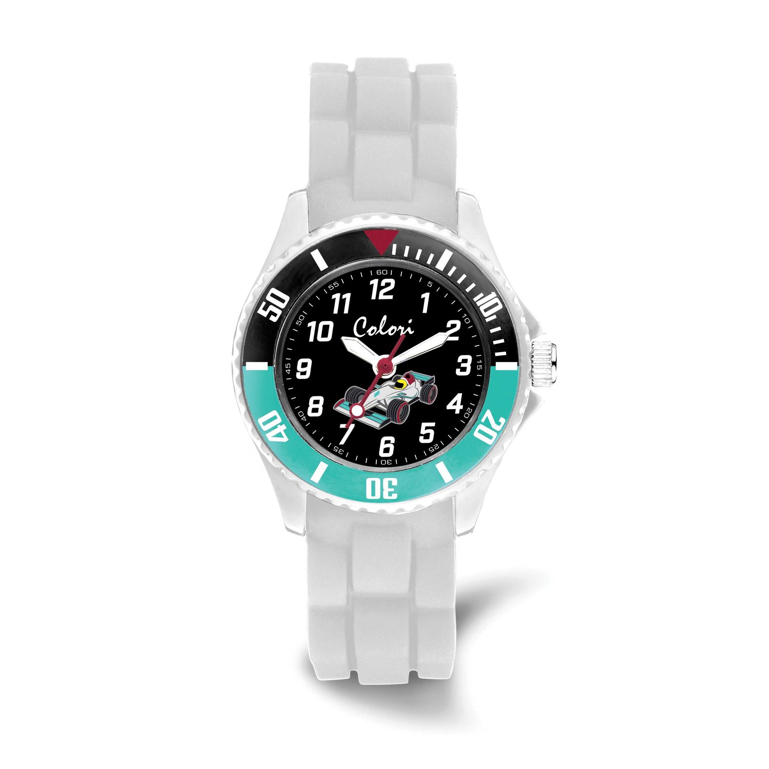 Colori Kids 30mm Race Car Dial with Grey Silicone Band Watch XWA6670