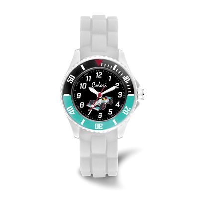 Colori Kids 30mm Race Car Dial with Grey Silicone Band Watch XWA6670