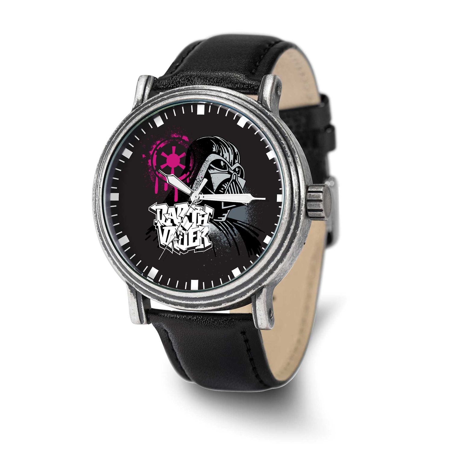 Star Wars Adult Size Darth Vader Black Leather Band Watch XWA6711