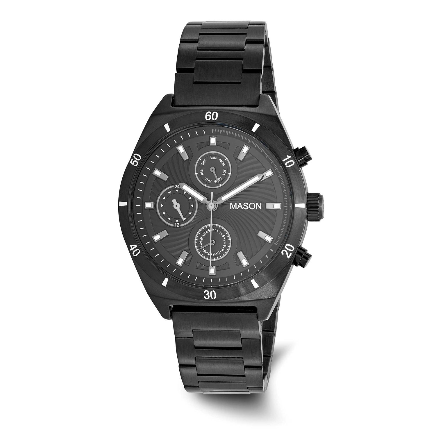Mason Sales Stainless Steel Black IP-plated Chronograph White Trim Watch XWA6627
