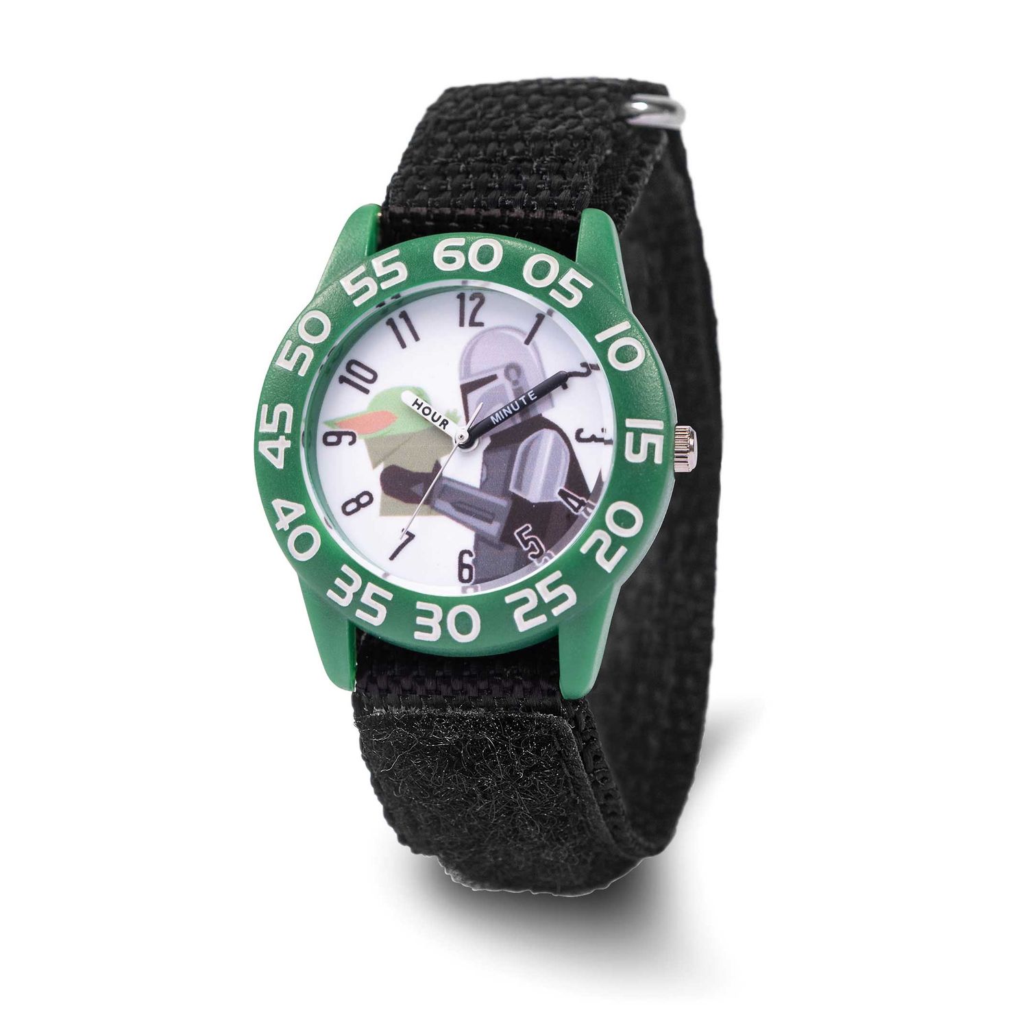 Star Wars The Mandalorian, The Child Kids Black Nylon Band Time Teacher Watch XWA6696