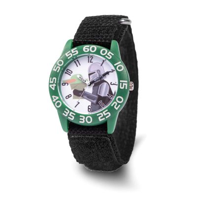 Star Wars The Mandalorian, The Child Kids Black Nylon Band Time Teacher Watch XWA6696