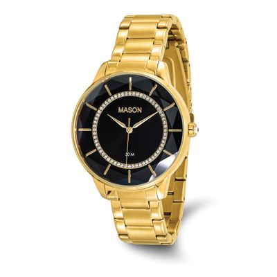 Mason Sales Stainless Steel Yellow IP-plated Black Dial with Crystal Watch XWA6662