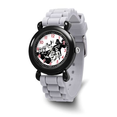 Star Wars Kids Darth Vader and Storm Troopers White Silicone Band Time Teacher Watch XWA6702