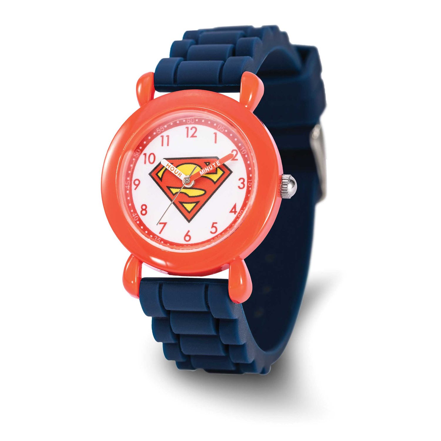 Warner Brothers Kids Superman Logo Blue Silicone Band Watch XWA6691