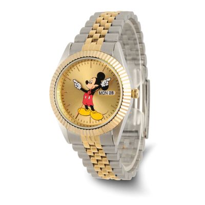 Disney Adult Size Two-tone with Moving Arms Mickey Mouse Watch XWA6723
