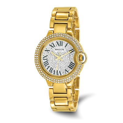 Mason Sales Stainless Steel Yellow IP-plated with Crystal Bezel and Face Watch XWA6617