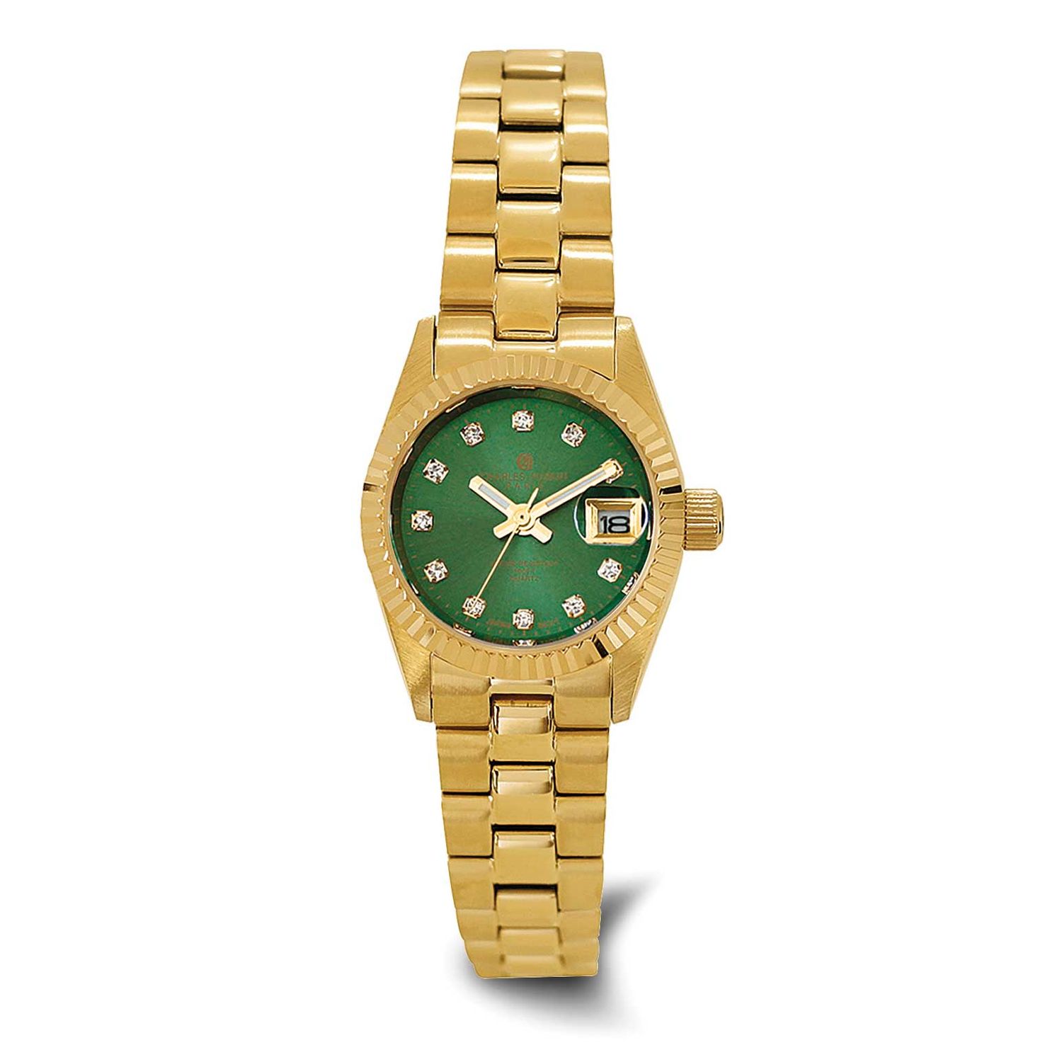 Charles-Hubert Yellow IP-plated Stainless Steel Quartz Green Dial Watch XWA6851