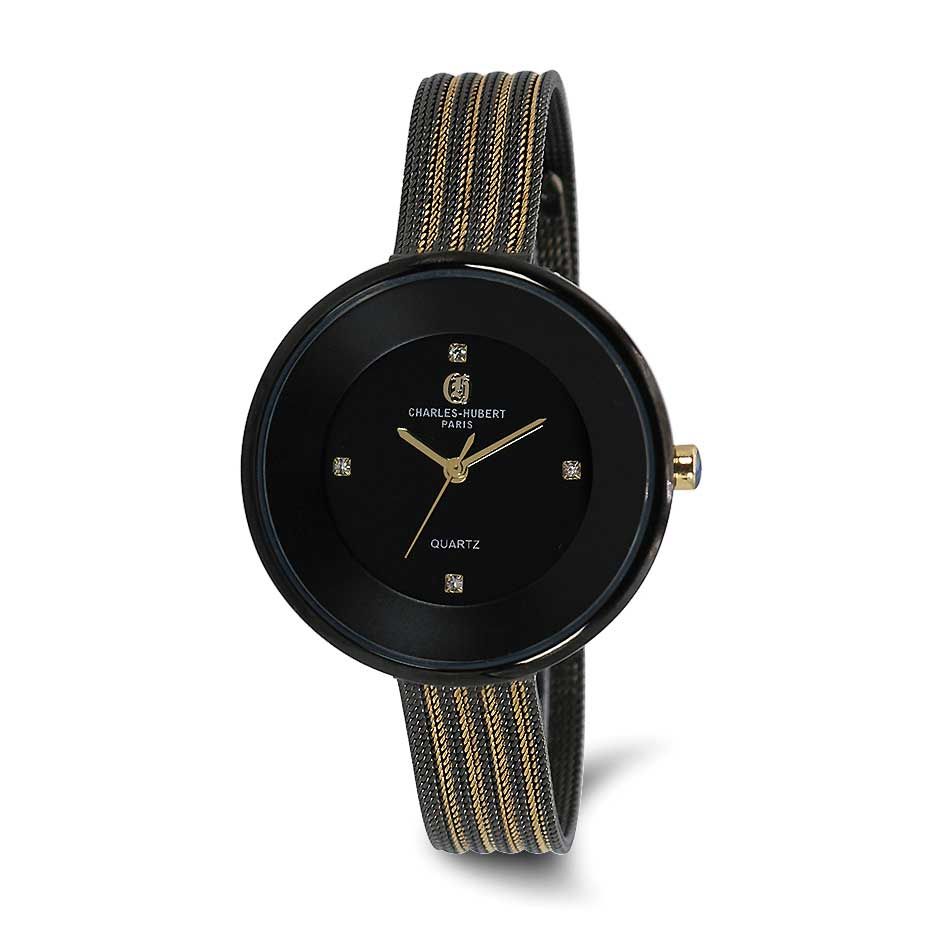 Charles-Hubert Stainless Steel Black Ip-plated Quartz Watch XWA6881