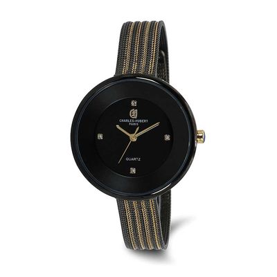 Charles-Hubert Stainless Steel Black Ip-plated Quartz Watch XWA6881