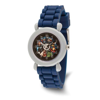 Marvel Avengers Kids Blue Silicone Band Time Teacher Watch XWA6755