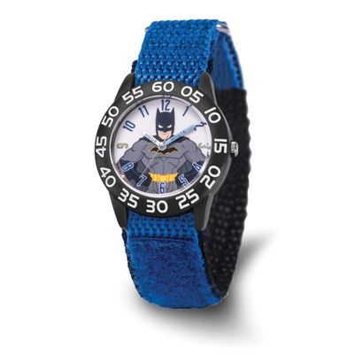 Warner Brothers Kids Batman Blue Velcro Band Time Teacher Watch XWA6689