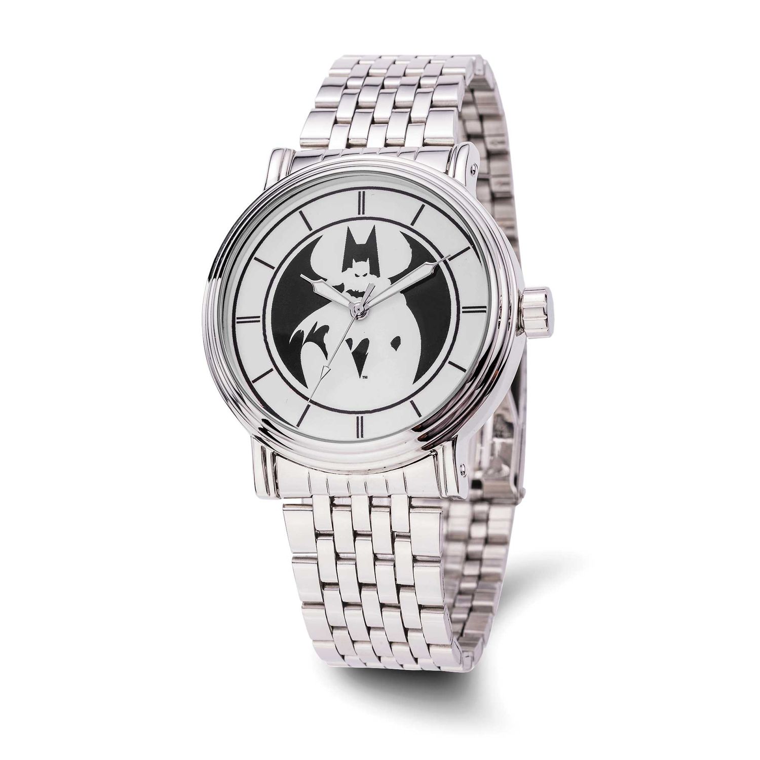 Warner Brothers Adult Size Batman Logo Silver-tone Watch XWA6685