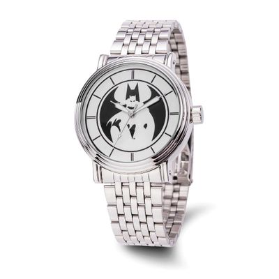 Warner Brothers Adult Size Batman Logo Silver-tone Watch XWA6685