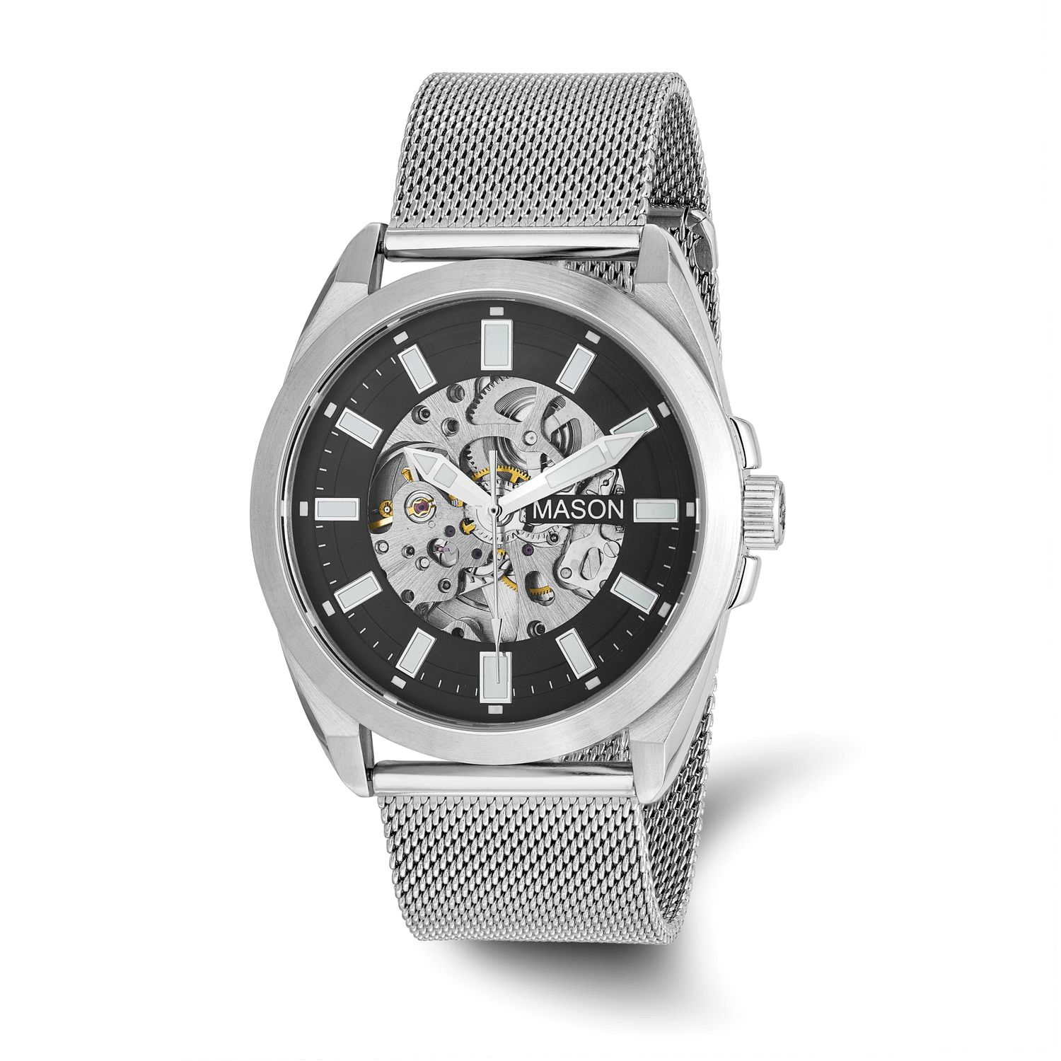 Mason Sales Stainless Steel Skeleton Movement Mesh Band Watch XWA6647