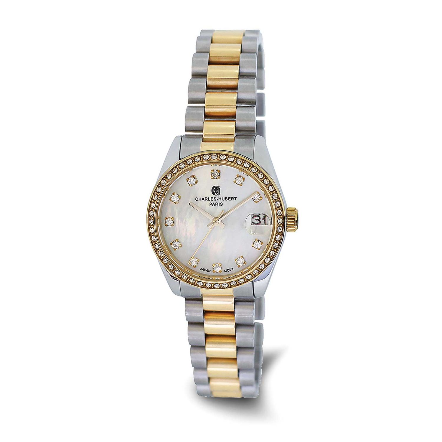 Charles-Hubert Two-Tone Yellow IP-plated Stainless Steel Quartz Watch XWA6845