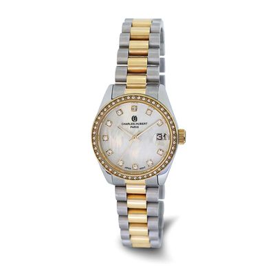 Charles-Hubert Two-Tone Yellow IP-plated Stainless Steel Quartz Watch XWA6845