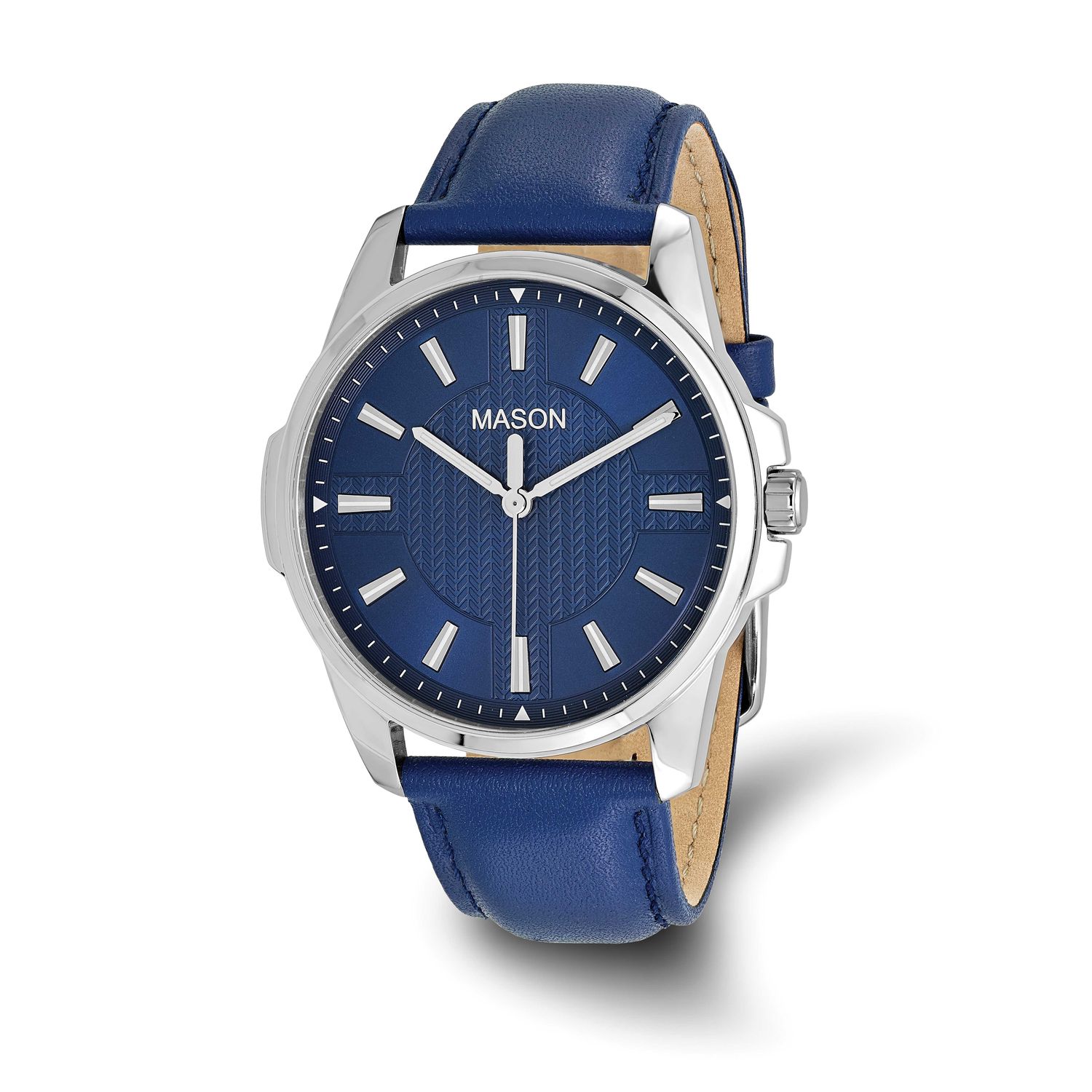 Mason Sales Stainless Steel Blue Dial Blue Leather Band Watch XWA6654