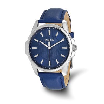 Mason Sales Stainless Steel Blue Dial Blue Leather Band Watch XWA6654