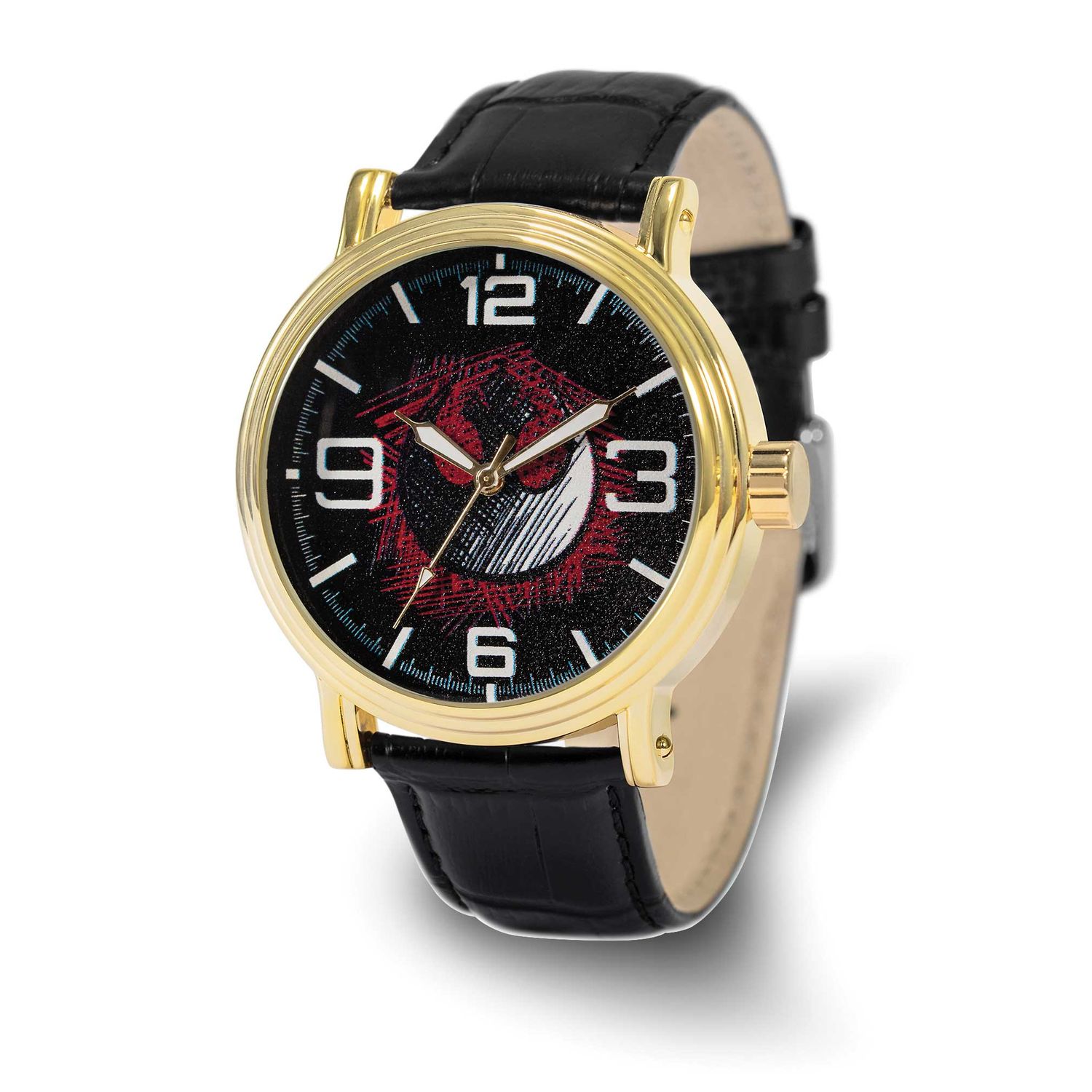 Star Wars Adult Size Rebel Alliance Logo Gold-tone Black Leather Band Watch XWA6719