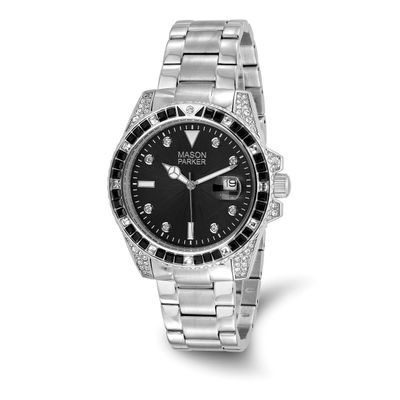 Mason Sales Stainless Steel with Crystals Black Dial Watch XWA6901