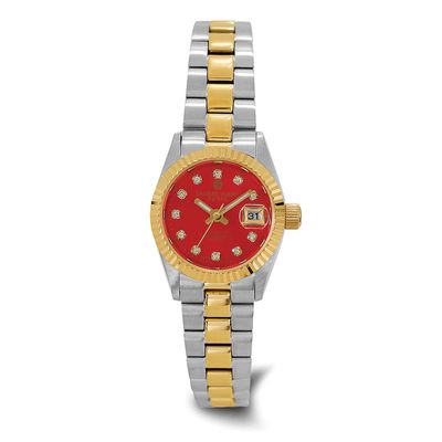 Charles-Hubert Two-Tone Yellow IP-plated Stainless Steel Quartz Red Dial with Dial Watch XWA6860