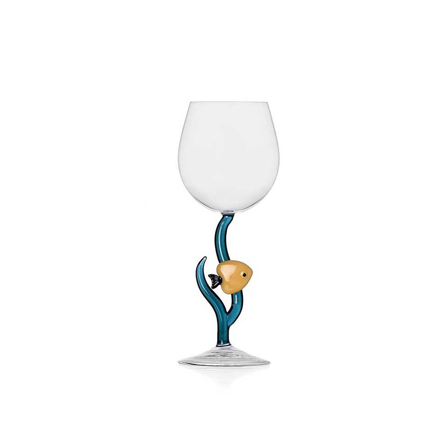 Ichendorf Milano Marine Garden Stemmed Glass Yellow Fish 11.8 oz, MPN: IC352.359, UPC: 790955379176