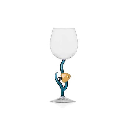 Ichendorf Milano Marine Garden Stemmed Glass Yellow Fish 11.8 oz, MPN: IC352.359, UPC: 790955379176