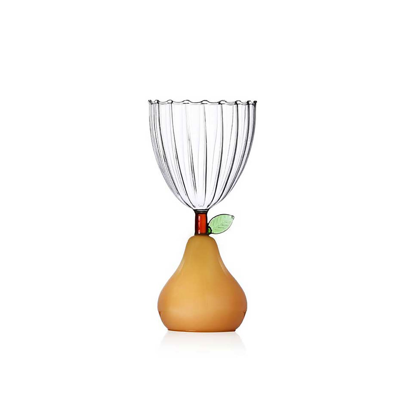 Ichendorf Milano Fruits &amp; Flowers Stemmed Glass Pear Dull Yellow 10.1 oz, MPN: IC352.339, UPC: 7909…