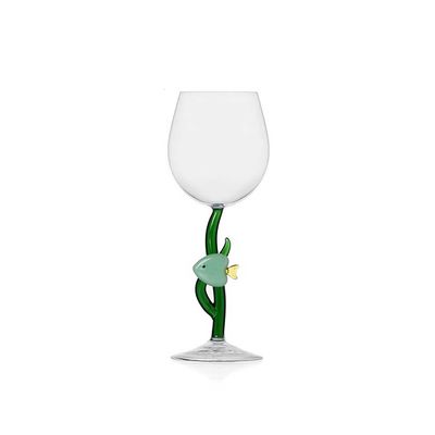 Ichendorf Milano Marine Garden Stemmed Glass Green Fish 11.8 oz, MPN: IC352.358, UPC: 790955379169