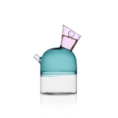 Ichendorf Milano Travasi Oil Bottle Clear Petrolblue Pink 10.8 oz, MPN: IC352.037, UPC: 790955380950