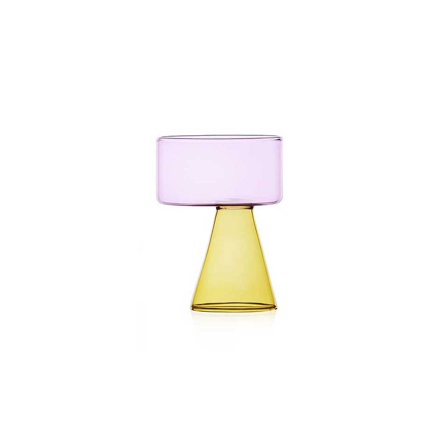 Ichendorf Milano Travasi Glass Yellow Pink 10.1 oz, MPN: IC312.183, UPC: 790955381001
