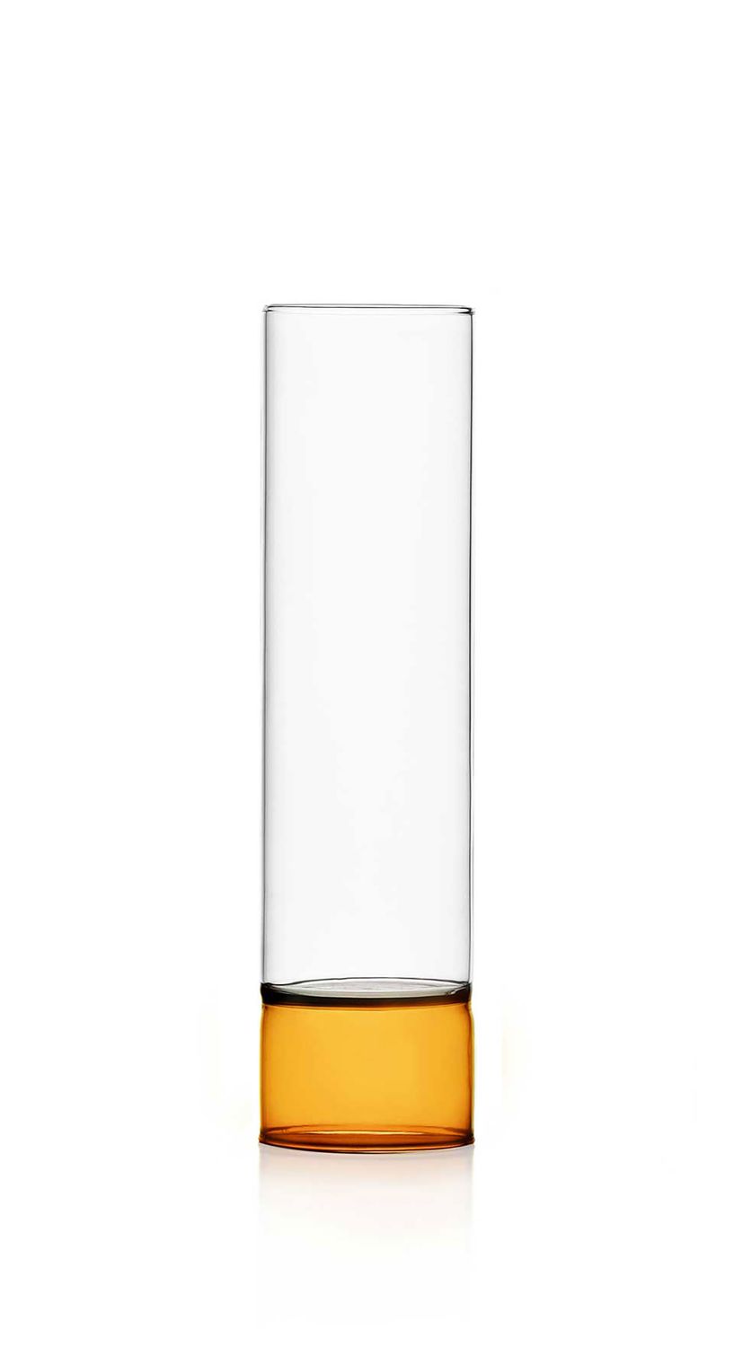 Ichendorf Milano Bamboo Groove Vase Amber Clear 10.63 Inch, MPN: IC367.204, UPC: 790955374065