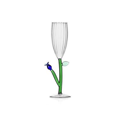 Ichendorf Milano Botanica Optical Champagne Flute Blue Flower 5.4 oz, MPN: IC354.019, UPC: 79095537…