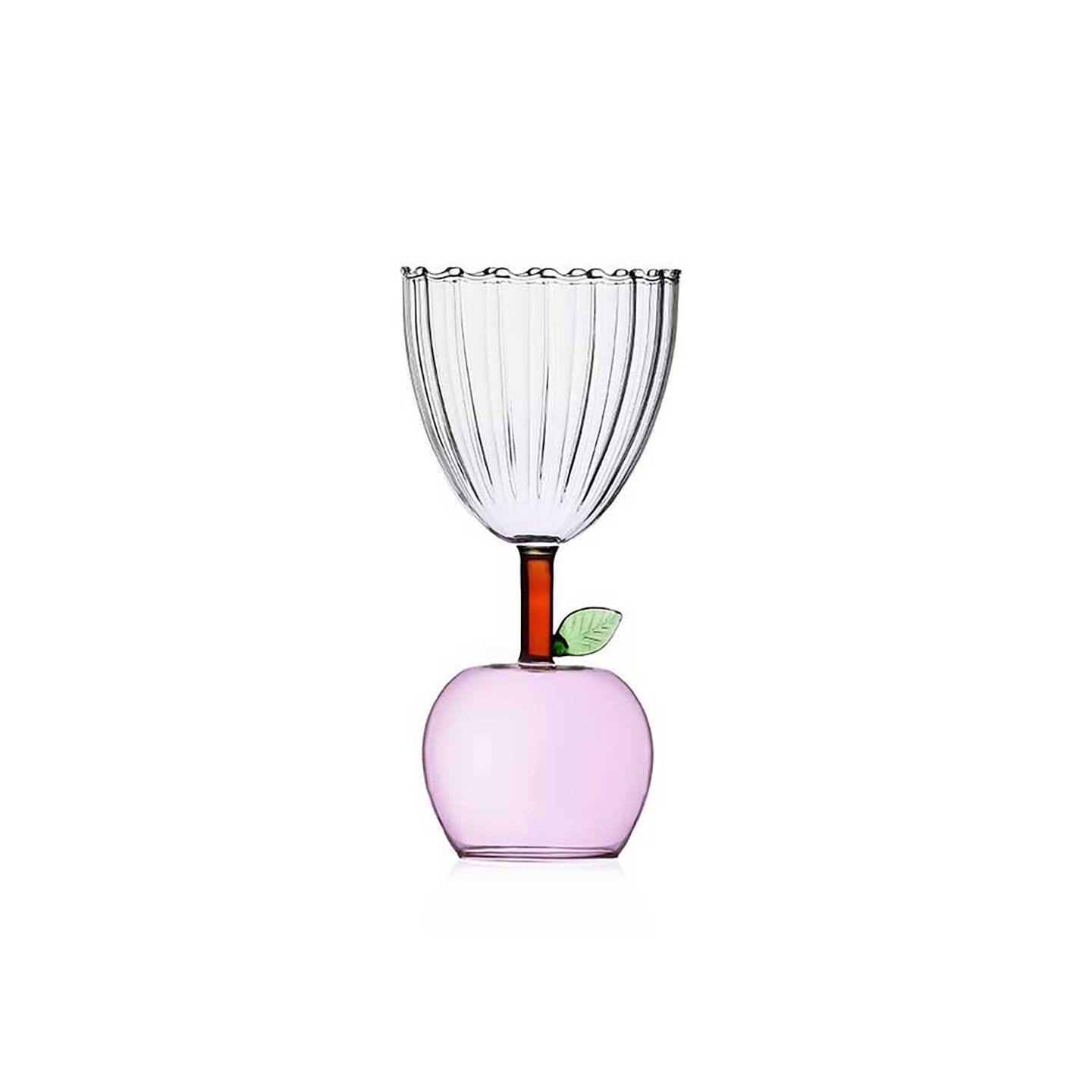 Ichendorf Milano Fruits &amp; Flowers Stemmed Glass Apple Pink 9.5 oz, MPN: IC352.342, UPC: 790955376533